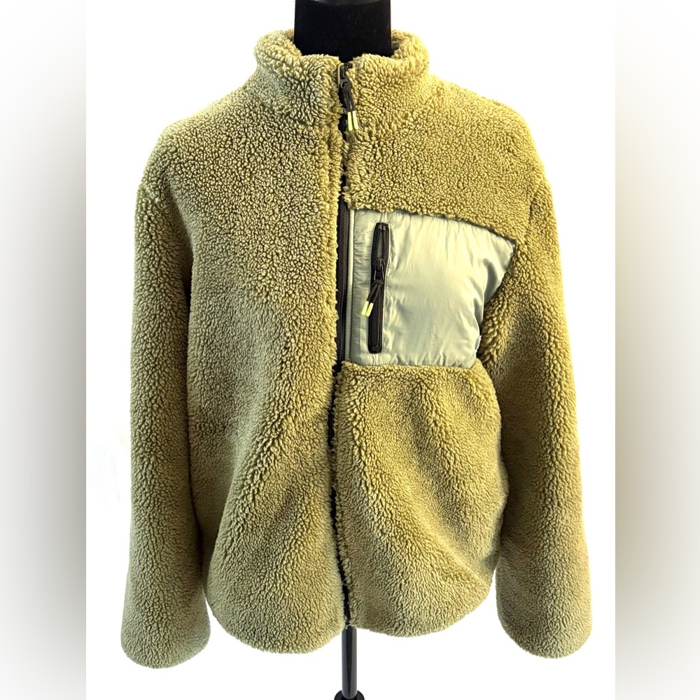 H&M Olive Green Sherpa Fleece Jacket